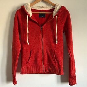 American Eagle red zip hoodie